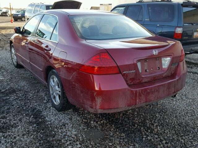 1HGCM56317A102784 - 2007 HONDA ACCORD SE MAROON photo 3