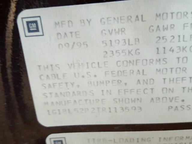 1G1BL52P2TR113593 - 1996 CHEVROLET IMPALA 紫色 照片 10