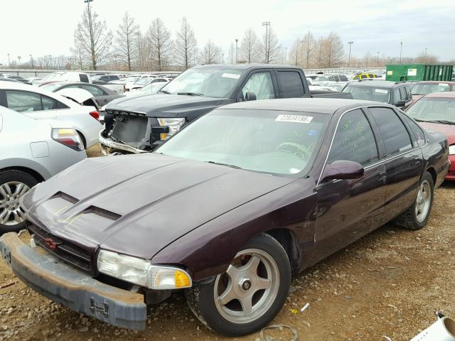 1G1BL52P2TR113593 - 1996 CHEVROLET IMPALA 紫色 照片 2