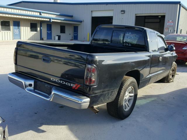 1B7GL22X11S100433 - 2001 DODGE DAKOTA BLACK photo 4