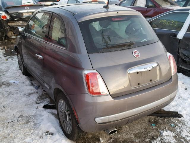 3C3CFFCR4CT351787 - 2012 FIAT 500 LOUNGE GRAY photo 3