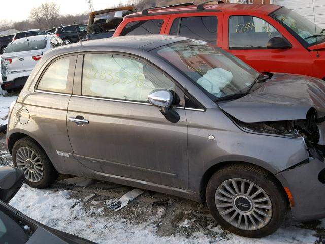 3C3CFFCR4CT351787 - 2012 FIAT 500 LOUNGE GRAY photo 9