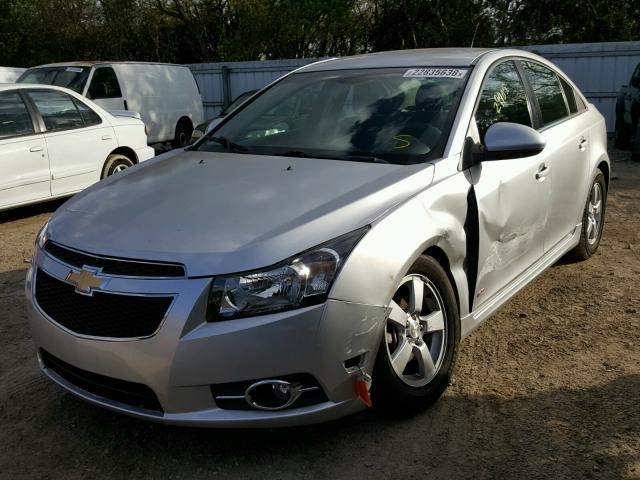 1G1PC5SB1D7187921 - 2013 CHEVROLET CRUZE LT SILVER photo 2