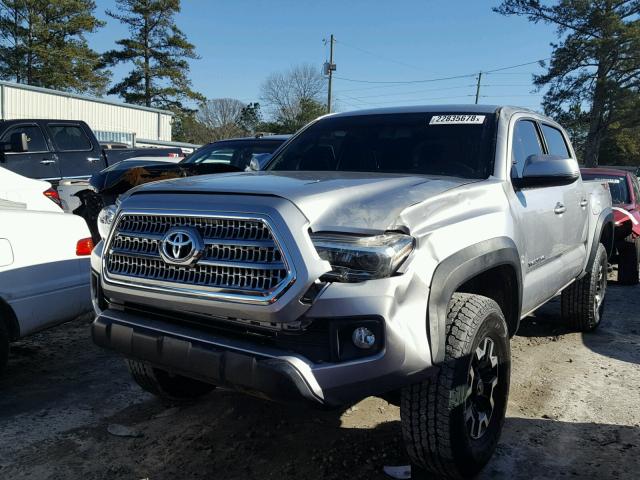 5TFCZ5ANXHX110826 - 2017 TOYOTA TACOMA DOU SILVER photo 2