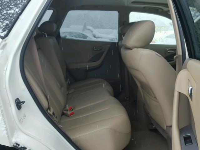 JN8AZ08W87W660253 - 2007 NISSAN MURANO SL WHITE photo 6