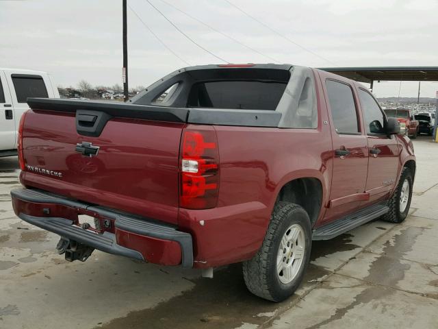 3GNEC12J97G167866 - 2007 CHEVROLET AVALANCHE MAROON photo 4