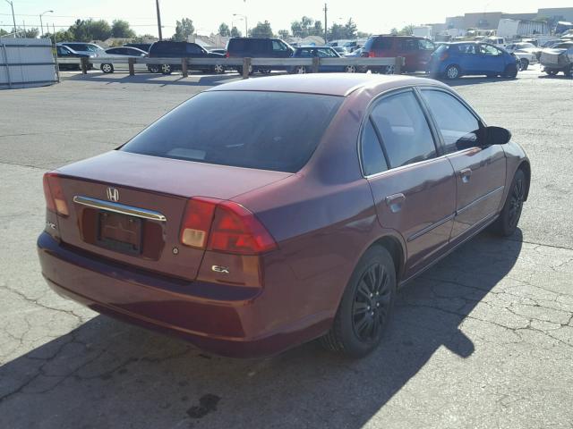 2HGES26792H549356 - 2002 HONDA CIVIC EX BURGUNDY photo 4