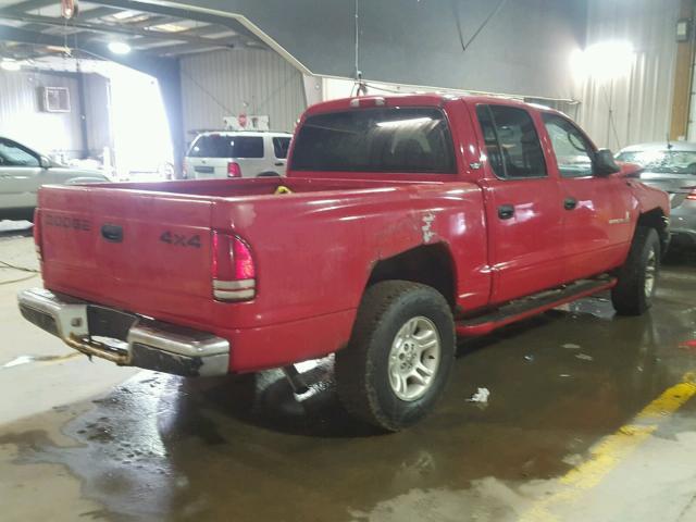 1B7GG2AX71S113743 - 2001 DODGE DAKOTA QUA RED photo 4