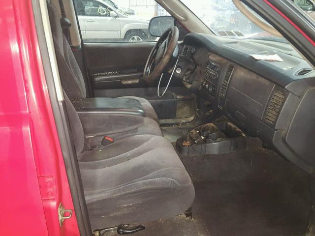 1B7GG2AX71S113743 - 2001 DODGE DAKOTA QUA RED photo 5