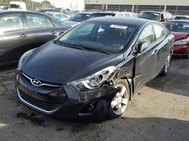 5NPDH4AE7DH195986 - 2013 HYUNDAI ELANTRA GL BLACK photo 2