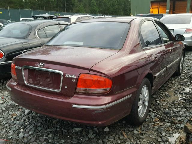 KMHWF35HX5A101729 - 2005 HYUNDAI SONATA GLS MAROON photo 4