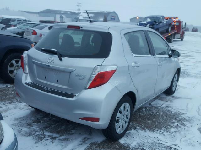 JTDKTUD30ED596528 - 2014 TOYOTA YARIS SILVER photo 4