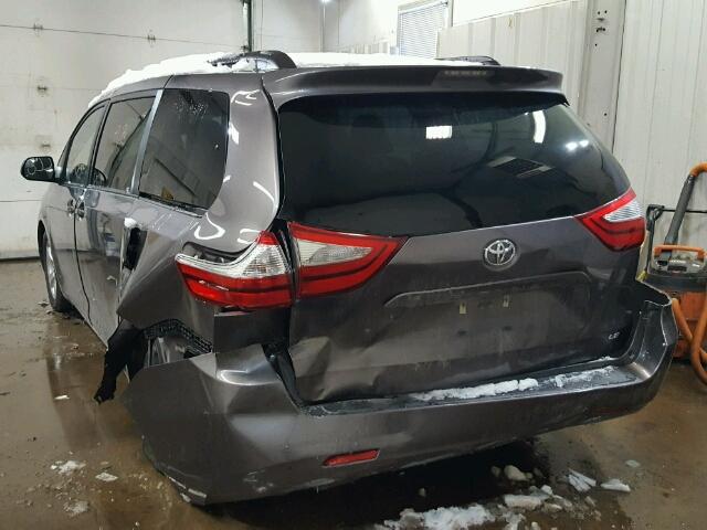 5TDKK3DC9GS704164 - 2016 TOYOTA SIENNA LE GRAY photo 3