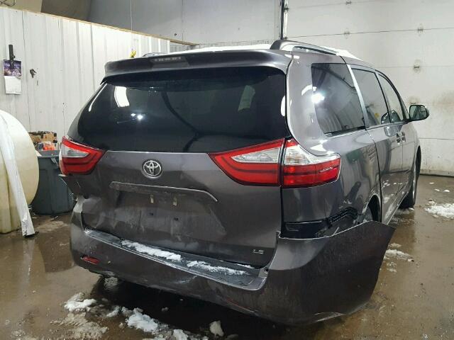 5TDKK3DC9GS704164 - 2016 TOYOTA SIENNA LE GRAY photo 4