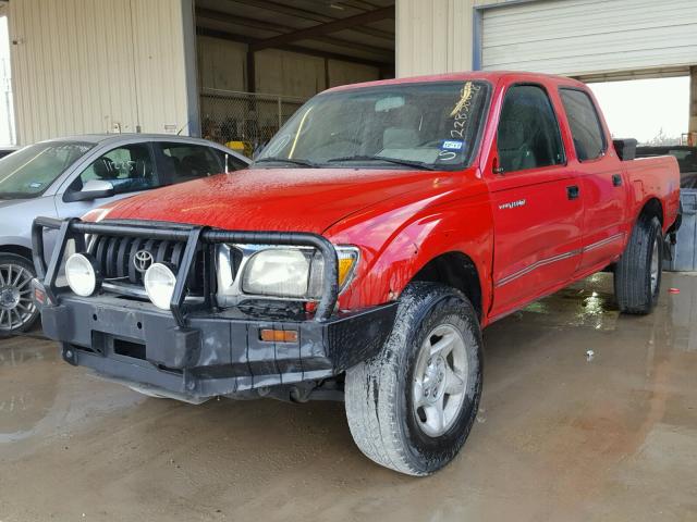 5TEGN92N64Z395627 - 2004 TOYOTA TACOMA DOU RED photo 2