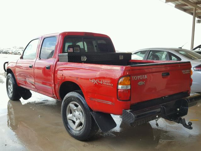 5TEGN92N64Z395627 - 2004 TOYOTA TACOMA DOU RED photo 3