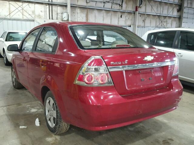 KL1TD56607B061624 - 2007 CHEVROLET AVEO BASE RED photo 3