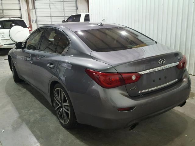 JN1AV7AR7FM850420 - 2015 INFINITI Q50 HYBRID GRAY photo 3