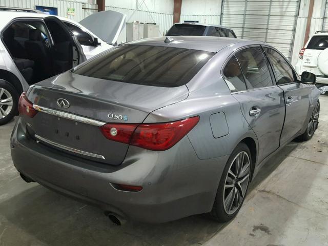 JN1AV7AR7FM850420 - 2015 INFINITI Q50 HYBRID GRAY photo 4