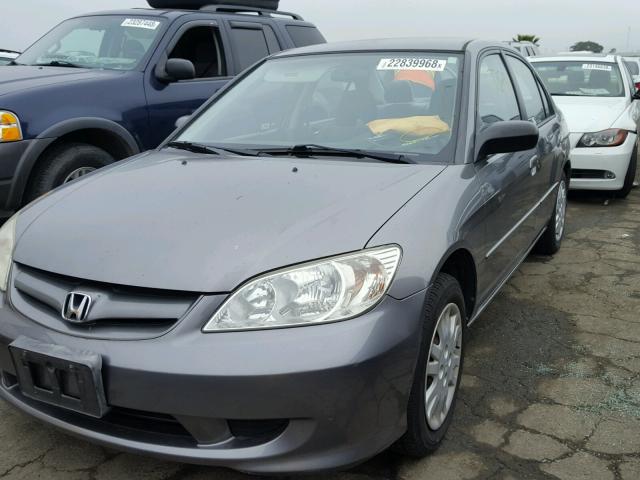 2HGES16555H542479 - 2005 HONDA CIVIC LX SILVER photo 2