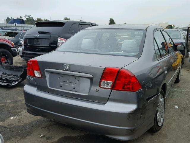 2HGES16555H542479 - 2005 HONDA CIVIC LX SILVER photo 4