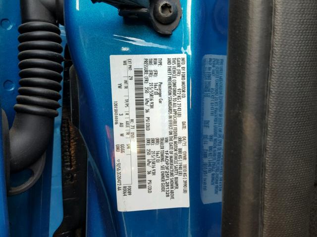 1FADP3F25FL281328 - 2015 FORD FOCUS SE BLUE photo 10