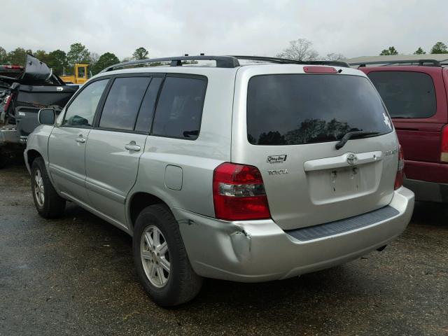 JTEGD21A750108155 - 2005 TOYOTA HIGHLANDER SILVER photo 3