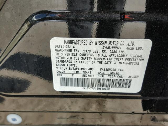 JN1BV7AP1EM688480 - 2014 INFINITI Q50 BASE Чорний фото 10