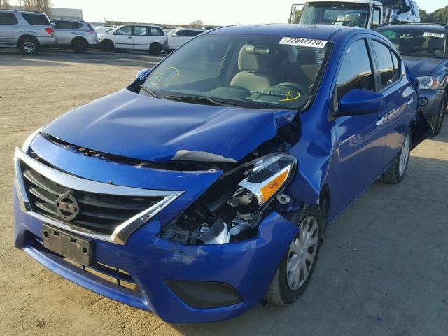 3N1CN7AP8FL826547 - 2015 NISSAN VERSA S BLUE photo 2