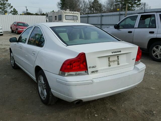 YV1RS592082690684 - 2008 VOLVO S60 2.5T WHITE photo 3