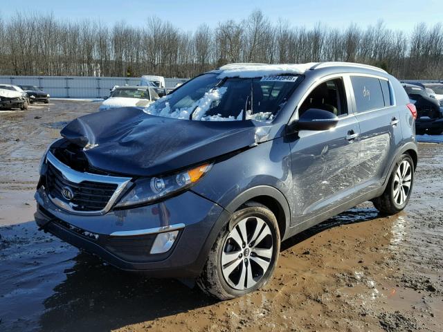 KNDPC3A21B7079292 - 2011 KIA SPORTAGE E BLUE photo 2