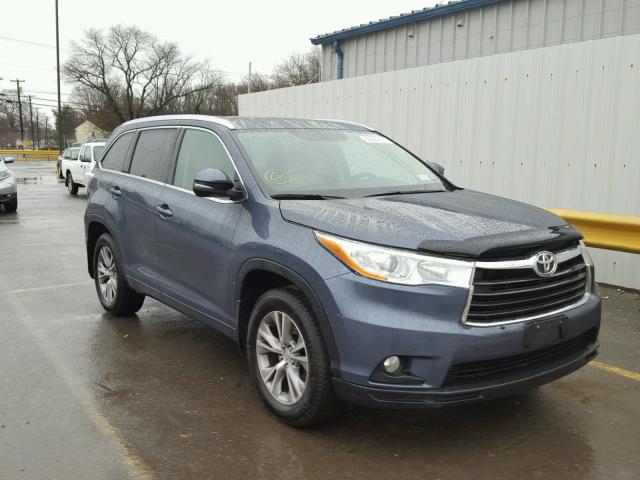 5TDJKRFHXFS107031 - 2015 TOYOTA HIGHLANDER BLUE photo 1