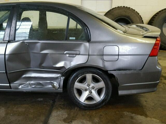 2HGES26765H543809 - 2005 HONDA CIVIC EX GRAY photo 9