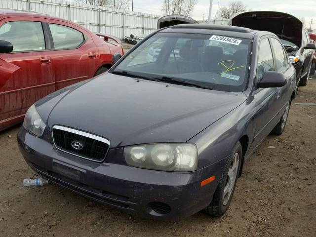 KMHDN45DX2U282838 - 2002 HYUNDAI ELANTRA GL BLUE photo 2