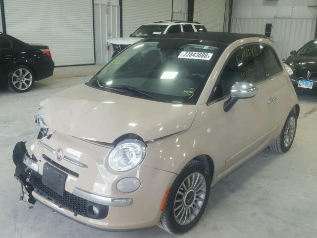 3C3CFFER6CT128454 - 2012 FIAT 500 LOUNGE CREAM photo 2