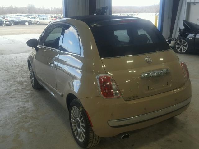 3C3CFFER6CT128454 - 2012 FIAT 500 LOUNGE CREAM photo 3