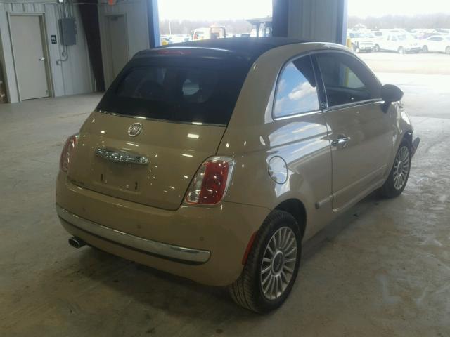 3C3CFFER6CT128454 - 2012 FIAT 500 LOUNGE CREAM photo 4