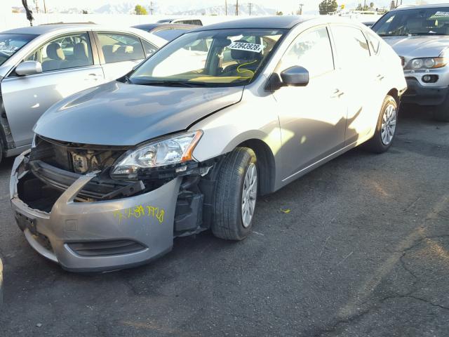 3N1AB7AP1EL690597 - 2014 NISSAN SENTRA S GRAY photo 2