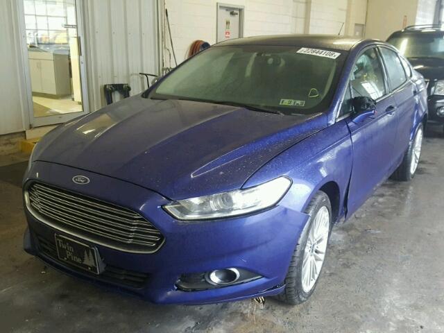 3FA6P0HD4ER246334 - 2014 FORD FUSION SE BLUE photo 2