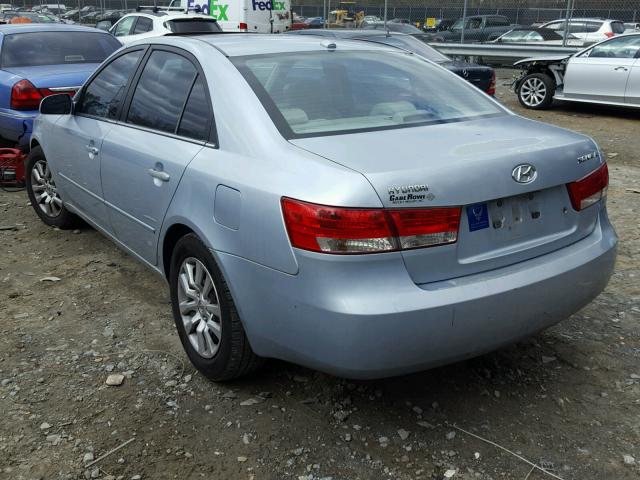 5NPET46C37H245717 - 2007 HYUNDAI SONATA GLS BLUE photo 3