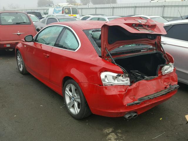 WBAUP9C57CVL91483 - 2012 BMW 128 I RED photo 3