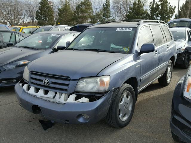 JTEEP21A340029756 - 2004 TOYOTA HIGHLANDER BLUE photo 2