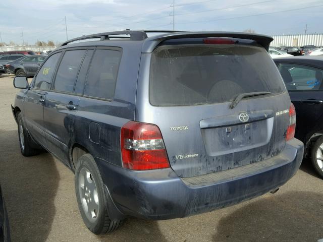 JTEEP21A340029756 - 2004 TOYOTA HIGHLANDER BLUE photo 3