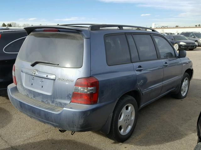 JTEEP21A340029756 - 2004 TOYOTA HIGHLANDER BLUE photo 4