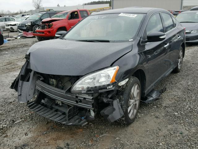 3N1AB7APXFY306627 - 2015 NISSAN SENTRA S BLACK photo 2