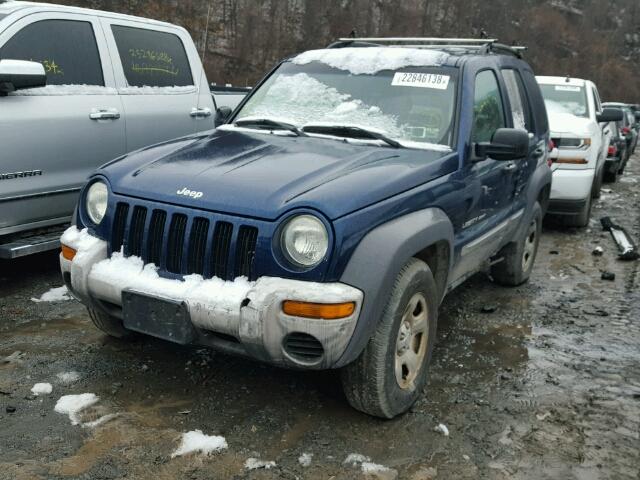 1J4GL48K63W554626 - 2003 JEEP LIBERTY SP BLUE photo 2