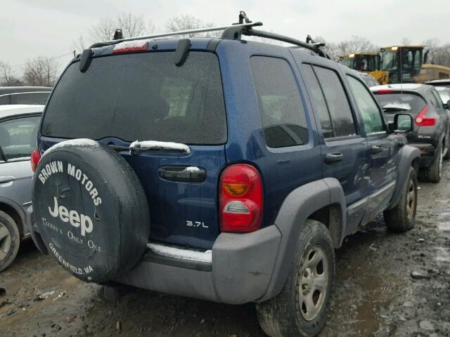 1J4GL48K63W554626 - 2003 JEEP LIBERTY SP BLUE photo 4