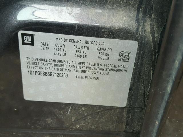 1G1PG5SB6G7120269 - 2016 CHEVROLET CRUZE LIMI GRAY photo 10