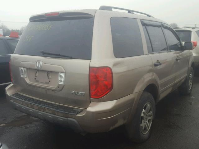 2HKYF185X4H541296 - 2004 HONDA PILOT EXL TAN photo 4