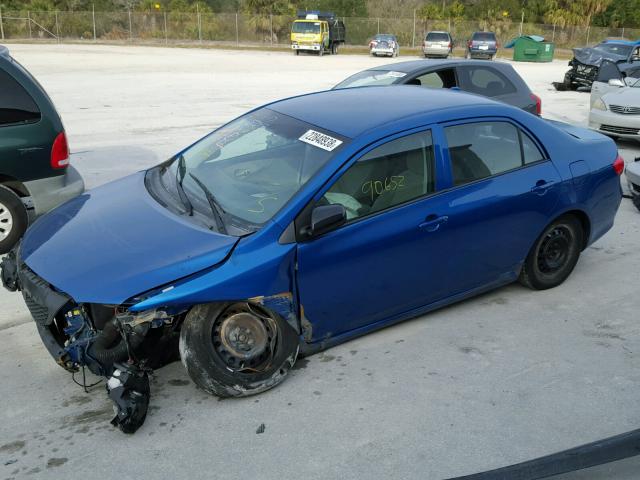 1NXBU4EE6AZ293174 - 2010 TOYOTA COROLLA BA BLUE photo 2